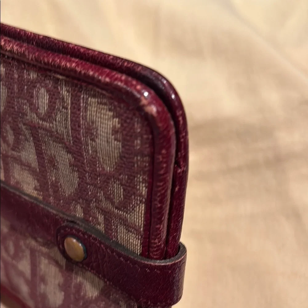 Rare! Christian Dior Red Vintage Trotter Wallet Elegant Compact Design - Picture 12 of 16